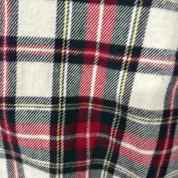 346 Brooks Brothers women’s plaid flannel shirt size 2 cream button down top - Picture 4 of 5
